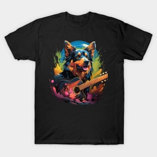 Australian Kelpie Playing Guitar T-Shirt